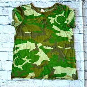 Free people Camo Clare Tee green